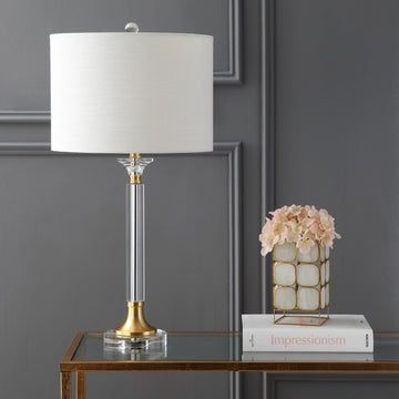 Mark 28" Crystal/Metal LED Table Lamp - JONATHAN Y